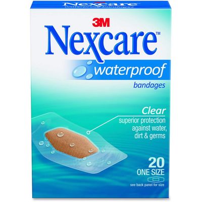 3M Waterproof Bandages, 1-1/16"x2-1/4", Clear (MMM58620PB) Category: Bandages and Dressings - 20 ct