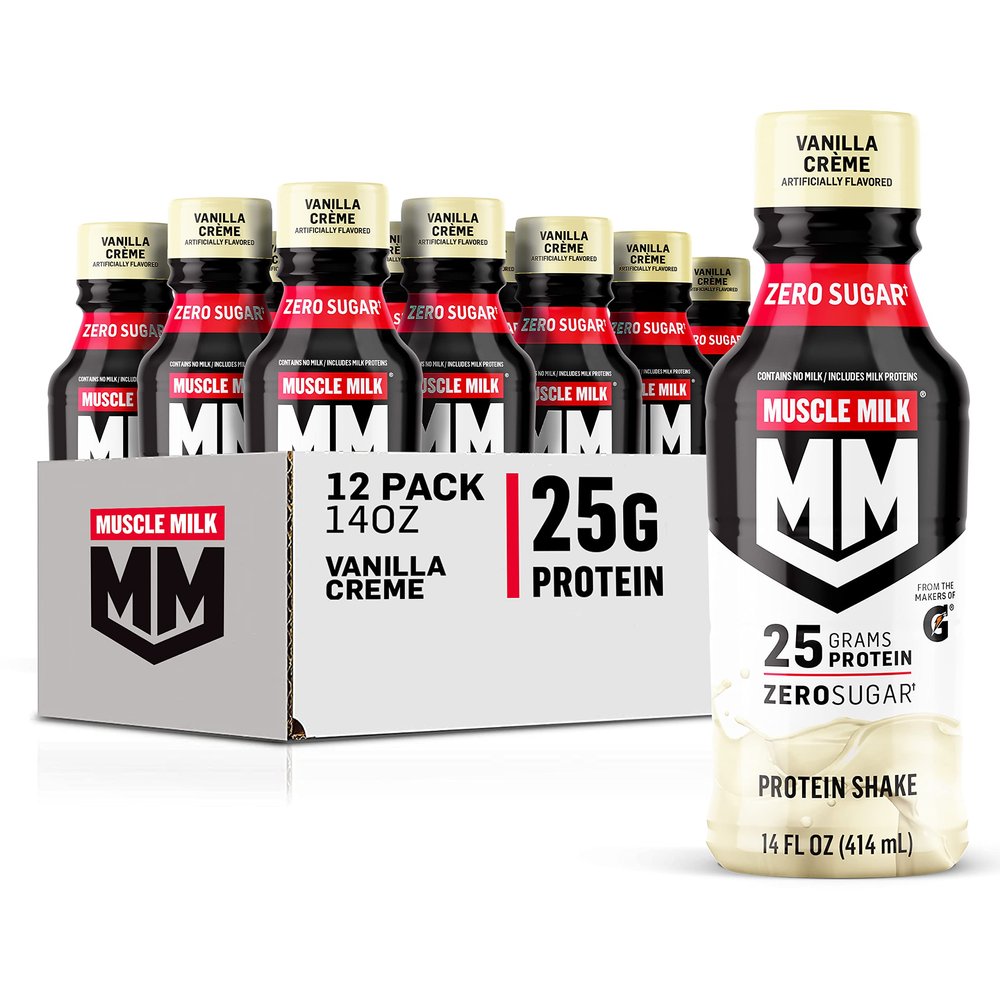 Muscle Milk Genuine Liquid Protein Shake, Vanilla Crme, 25g Protein, 14 Fl Oz Bottle, 12 Pack
