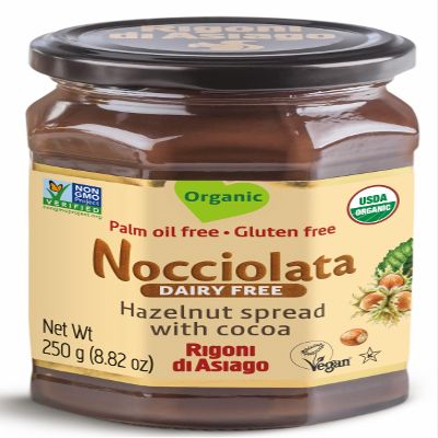 Rigoni di Asiago Nocciolata Organic Spread, Hazelnut with Cocoa and Milk, 8.82 Ounce (Pack of 6)