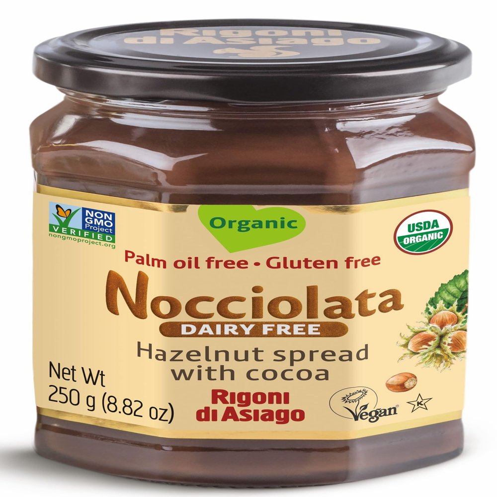 Rigoni di Asiago Nocciolata Organic Spread, Hazelnut with Cocoa and Milk, 8.82 Ounce (Pack of 6)