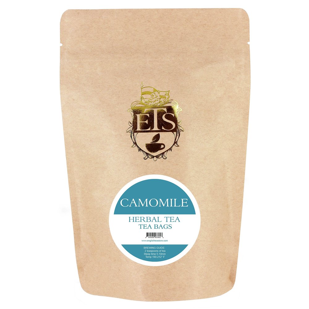 Camomile Herbal Teabags - 25 Teabag Pouch | Naturally Caffeine-Free | Calming & Relaxing | Floral & Fruity Flavor | Kosher & Vegan | Perfect Bedtime Tea
