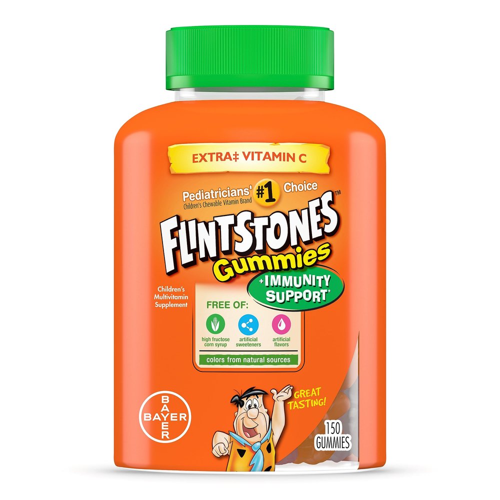Flintstones Gummies Kids Vitamins with Immunity Support*, Kids and Toddler Multivitamin with Vitamin C, Vitamin D, B12, Zinc & more, Orange 150ct