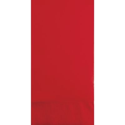 Club Pack of 192 Classic Red 3-Ply Disposable Party Paper Guest Napkins 8