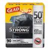 GLAD Drawstring Large Trash Bags, 30 X 33, 30gal, 1.05mil, Black, 90/carton view 2