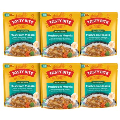 Tasty Bite Indian Mushroom Masala, Microwaveable Ready to Eat Entre, 10 Ounce (Pack of 6)