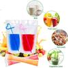 100Pcs double zip pouches drink Bags with 100 Straws,&30 Popsicle Bags Heavy-duty Handheld Foldable Ice Beverage Bags for Smoothies, Cold & Hot Drinks view 4