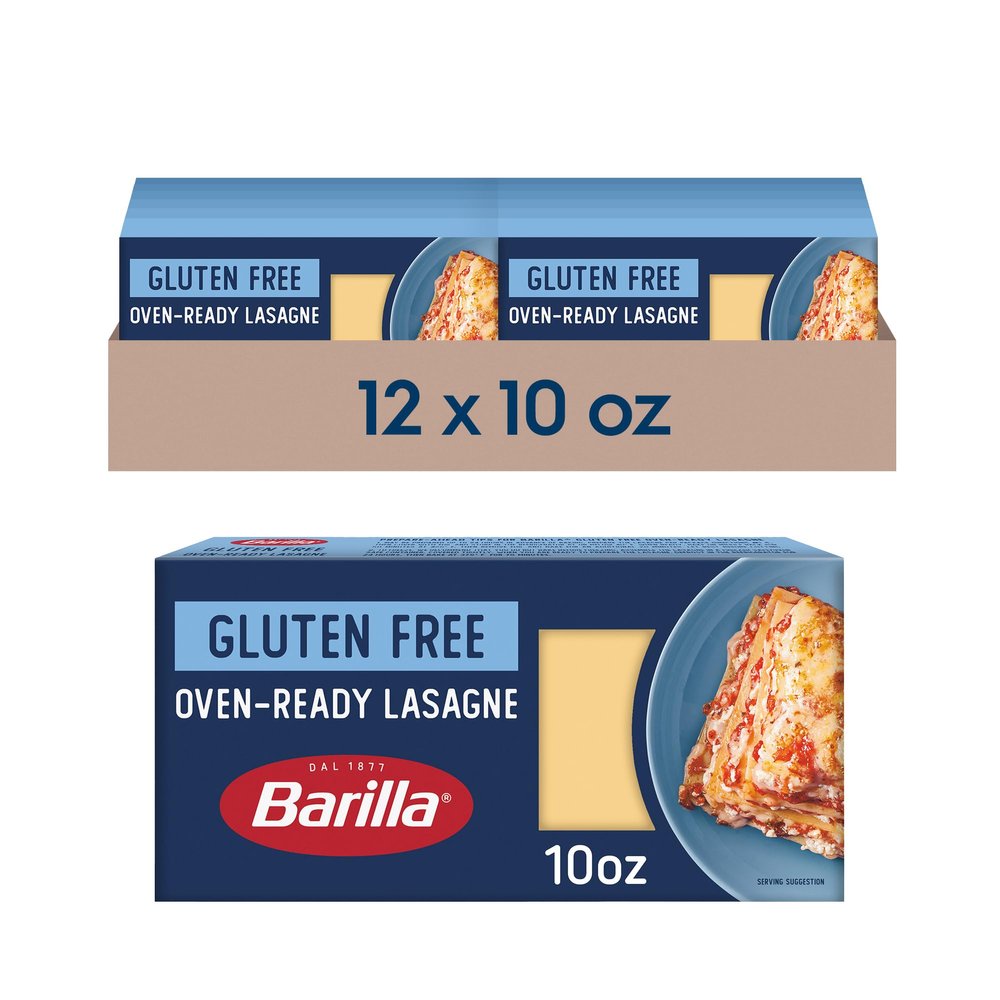 BARILLA Gluten Free Oven-Ready Lasagne, 10 Ounce (Pack of 12) - Non-GMO Gluten Free Pasta Made with Blend of Corn & Rice - Vegan Pasta