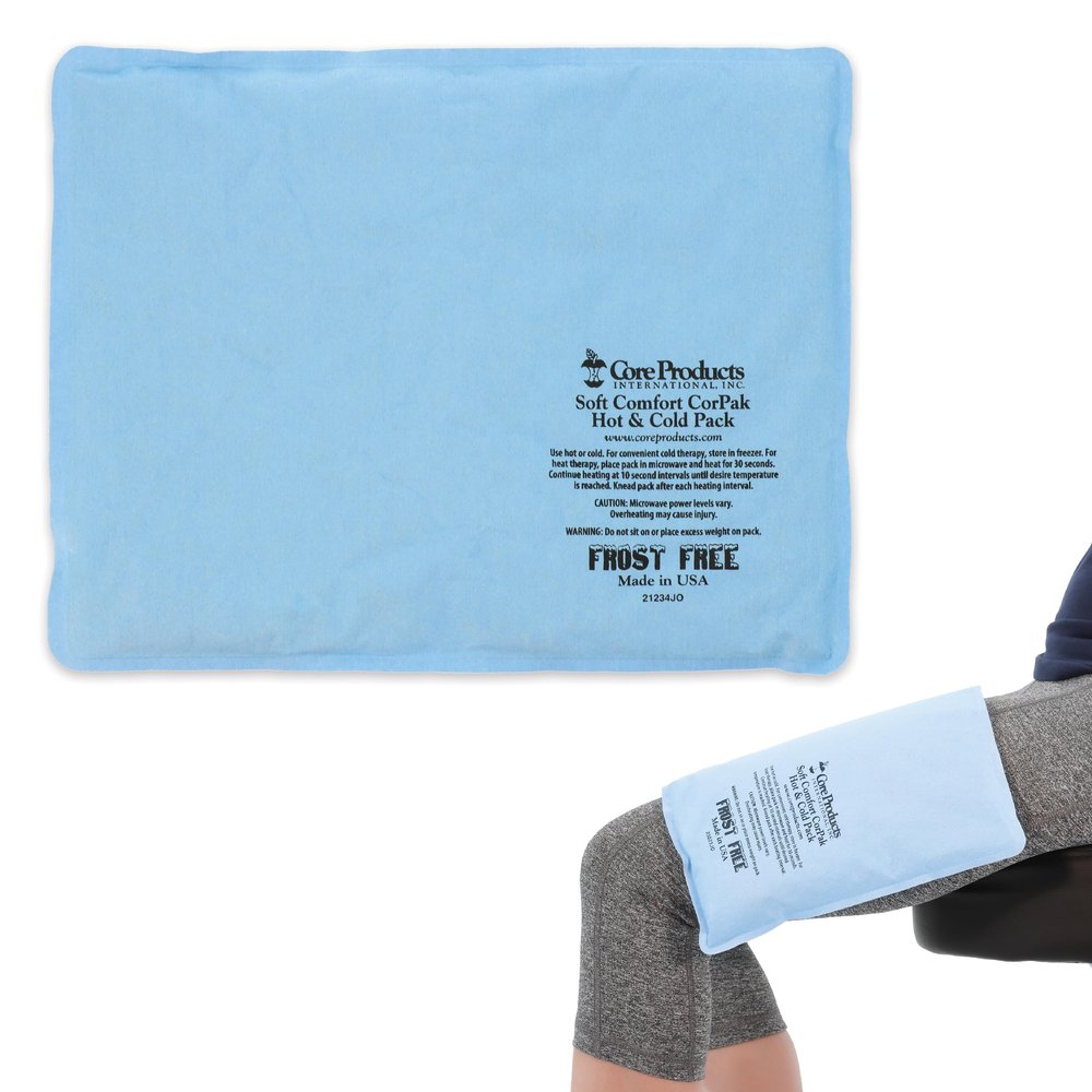 Core Products Soft Comfort CorPak Reusable Hot & Cold Therapy Pack, Ice Pack for Injuries, No-Frost Compress for Muscle, Back & Joint Pain Relief 10" x 13", Made in USA