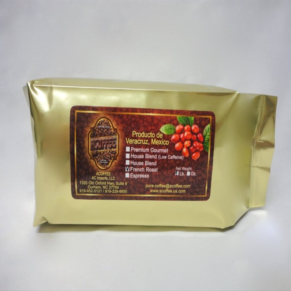ACoffee 1lb Ground French Roast, 100% Pure Coffee