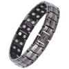 JEROOT Magnetic Bracelets for Men, Pure Titanium Bracelet (3500Gauss Per Magnet), Men's Bracelet Lymphatic Jewelry Gifts (Gray-2) view 1