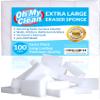 (100 Pack) Extra Large Eraser Sponge  Extra Thick, Long Lasting Magic Melamine Cleaning Sponges in Bulk  White Foam Pads for Walls, Kitchen, Bathroom, Floor & Baseboard Cleaner view 1