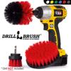 Outdoor Cleaning Supplies - Red Stiff Nylon Bristle Outdoor Scrubbing Kit - Fountain Scrub Brush - Concrete Scrubber Brush - Stone Stain Cleaning Tools - Brick Brushes - Patio Scrubber - Clean Deck view 4