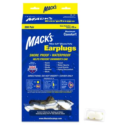 Mack's Pillow Soft Silicone Earplugs - 200 Pair Dispenser - The Original Moldable Silicone Putty Ear Plugs for Sleeping, Snoring, Swimming, Travel, Concerts and Studying | Made in USA