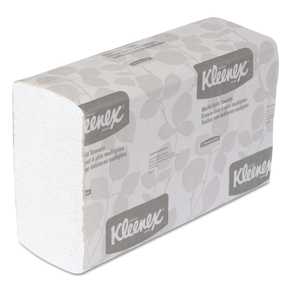 Kleenex 01890 Multifold Towels, 9-1/5-Inch x9-2/5-Inch, 150 Towels/PK, 16/CT, White