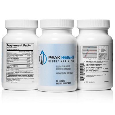 1 Grow Taller Height Pill Supplement-Peak Height 6 Month Supply-Height Supplement-Doctor Recommended, 90 tablets( pack of 6)