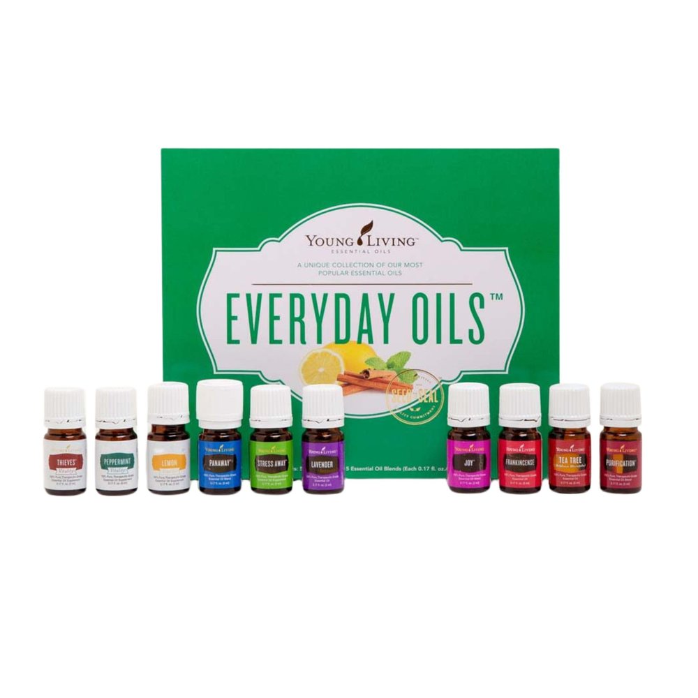 Young Living Everyday Oils Collection  100% Pure Essential Oil Set, Includes 10 Popular Blends & Singles