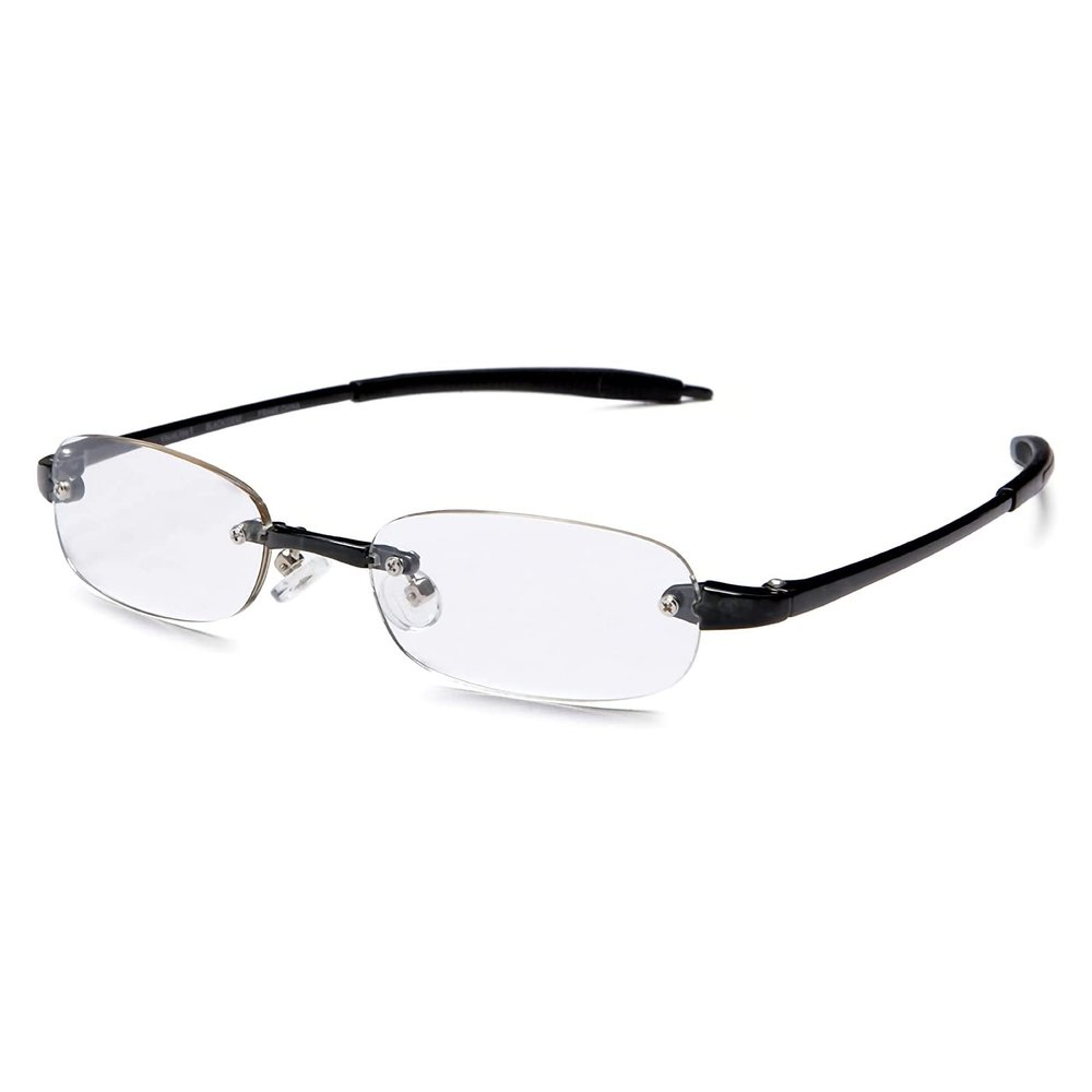 Visualites 5 Black 1.50 Lightweight Oval Rimless Reading Glasses for Men and Woman