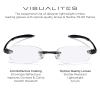 Visualites 5 Black 1.50 Lightweight Oval Rimless Reading Glasses for Men and Woman view 2