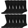 12 Pairs of Cotton Diabetic Neuropathy Crew Socks (10-13, Fits Mens Shoe Size 9-12, Black) view 1