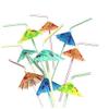 100PCS Mseeur Multicolored Hawaiian Umbrella Parasol Disposable Bendable Drinking Cocktail Straws - For Island Themed Party, Kitchen Supplies, Bars, Restaurants Fun Summer Party BBQ. view 1