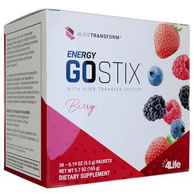 4Life Energy Go Stix, Healthy Energy Drink Mix, Caffeine from Guarana, Maca, Yerba Mate and Green Tea Leaf Extract, Berry Flavor - 30 Packets