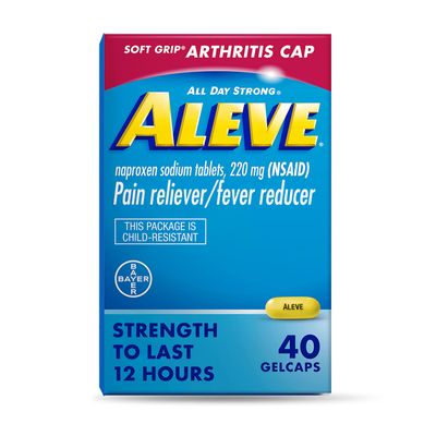 Aleve Gelcaps with Soft Grip Cap, Naproxen Sodium, Pain Relief Medicine, 40 Count