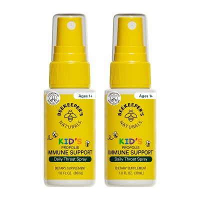 Beekeeper's Naturals Kids Propolis Throat Spray 95% Bee Propolis Extract - Natural Immune Support & Sore Throat Relief, Antioxidants & Gluten-Free, 1.06 oz (Pack of 2)