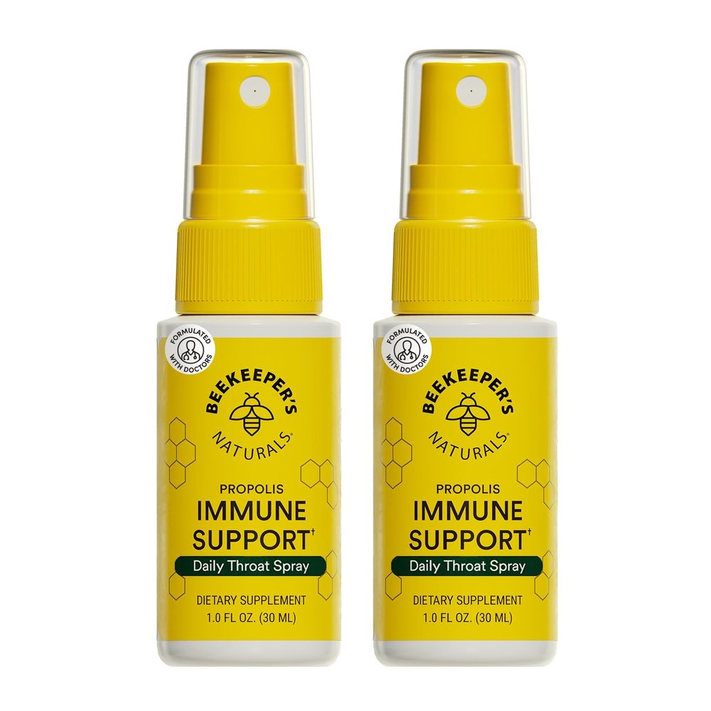 Beekeeper's Naturals Propolis Throat Spray, Natural Immune Support & Sore Throat Relief - Antioxidants, Keto, Paleo, Gluten-Free, 1.0 oz (Pack of 2)