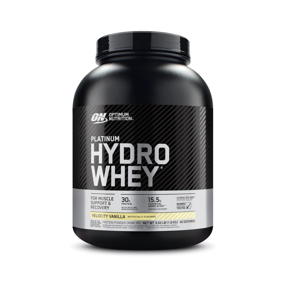 Optimum Nutrition Platinum Hydrowhey Protein Powder, 100% Hydrolyzed Whey Isolate Powder, Flavor: Velocity Vanilla, 3.5 Pounds (Packaging May Vary)