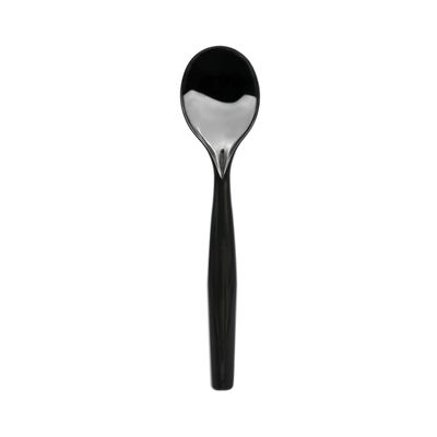 Party Essentials Disposable Heavy Duty Plastic Serving Utensils for Buffets Events Parties, 9-Count 10" Spoons, Black