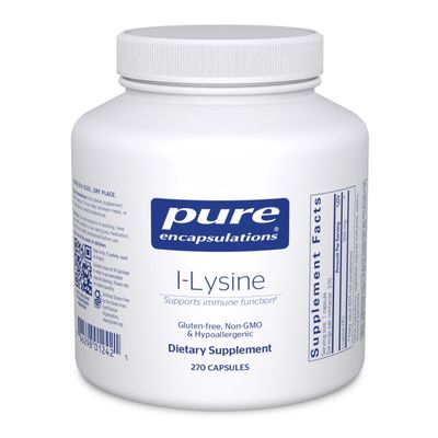 Pure Encapsulations L-Lysine - Essential Amino Acid Supplement for Immune Support & Gum, Lip Health* - with L-Lysine HCl - 270 Capsules