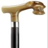 Schnauzer Dog Head Derby Black Maple Cane, Horn Handle -Affordable Gift! Item #DHAR-9140131 view 1
