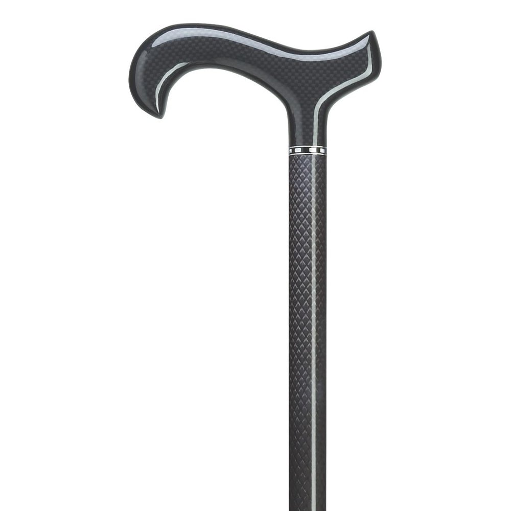 Men Derby Cane Black Triple Wound Carbon Fiber Shaft -Affordable Gift! Item #DHAR-9075058