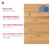 Escali Bamboo Digital Electronic Bathroom Scale for Body Weight, Bath Scale with Extra-High Capacity of 440 lb, Batteries Included view 2
