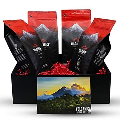 Coffee Lover Gift Box, Whole Bean, Fresh Roasted, 4 X 16-ounces, Costa Rica Original, Guatemala, Ethiopian, Colombian Supremo