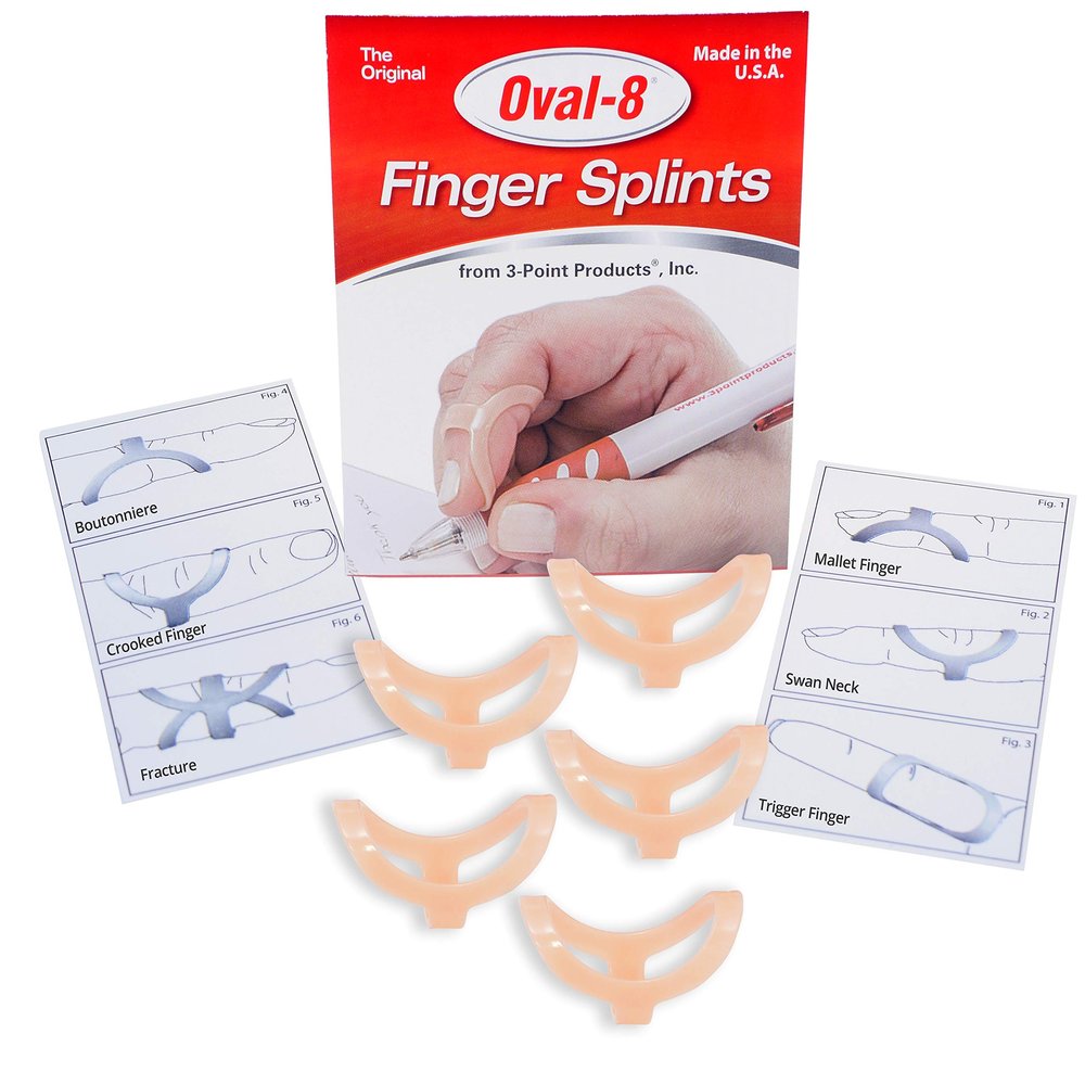 3-Point Products - P1008-5-04 Oval-8 Finger Splint Size 4 (Pack of 5)