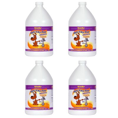 Mister Max Anti Icky Poo Unscented Enzyme Cleaner - Pet Urine, Dog & Cat Urine Odor Remover, 4-Gallons