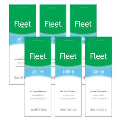 Fleet Enema Saline Ready to Use - 4.5 oz (6 Pack)