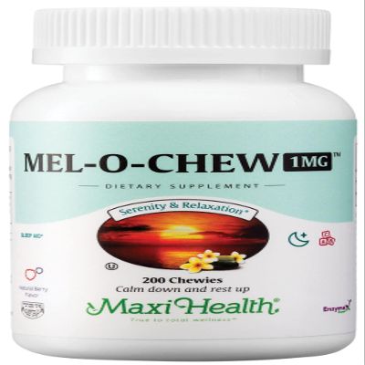 Maxi Health Melatonin 1mg Chewable - Sleep aid Melatonin to Encourage Natural Sleep Non-Habit Forming Supplement with Enzymax for Fast-Acting Support Kosher (200 Units)