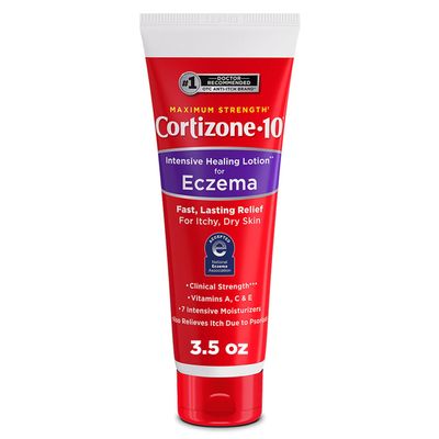 Cortizone-10 Maximum Strength Intensive Healing Itch Relief Lotion for Eczema, 1% Hydrocortisone, Fast-Acting, Anti-Itch Cream for Minor Skin Irritations, Rashes and Inflammation Due to Eczema, 3.5 oz