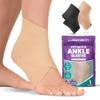 BraceAbility Elastic Ankle Support Brace - Lightweight Slip on Foot and Ankle Compression Sleeve for Gymnastics, Dance, Sports, Running, Exercise, and Sprained Ankle Swelling for Women and Men (Beige, 2XL) view 1