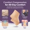 BraceAbility Elastic Ankle Support Brace - Lightweight Slip on Foot and Ankle Compression Sleeve for Gymnastics, Dance, Sports, Running, Exercise, and Sprained Ankle Swelling for Women and Men (Beige, 2XL) view 3