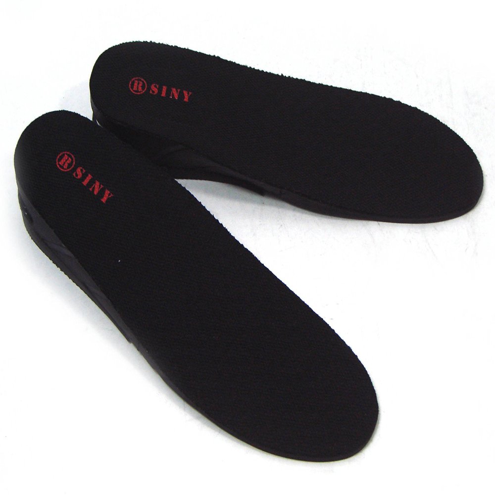 unbrand SINY Men Full length Orthotic Shoe Insoles 2Layer 3cm Height up Heel Pain Flat Feet Foot Care 1.2" Black Cushion