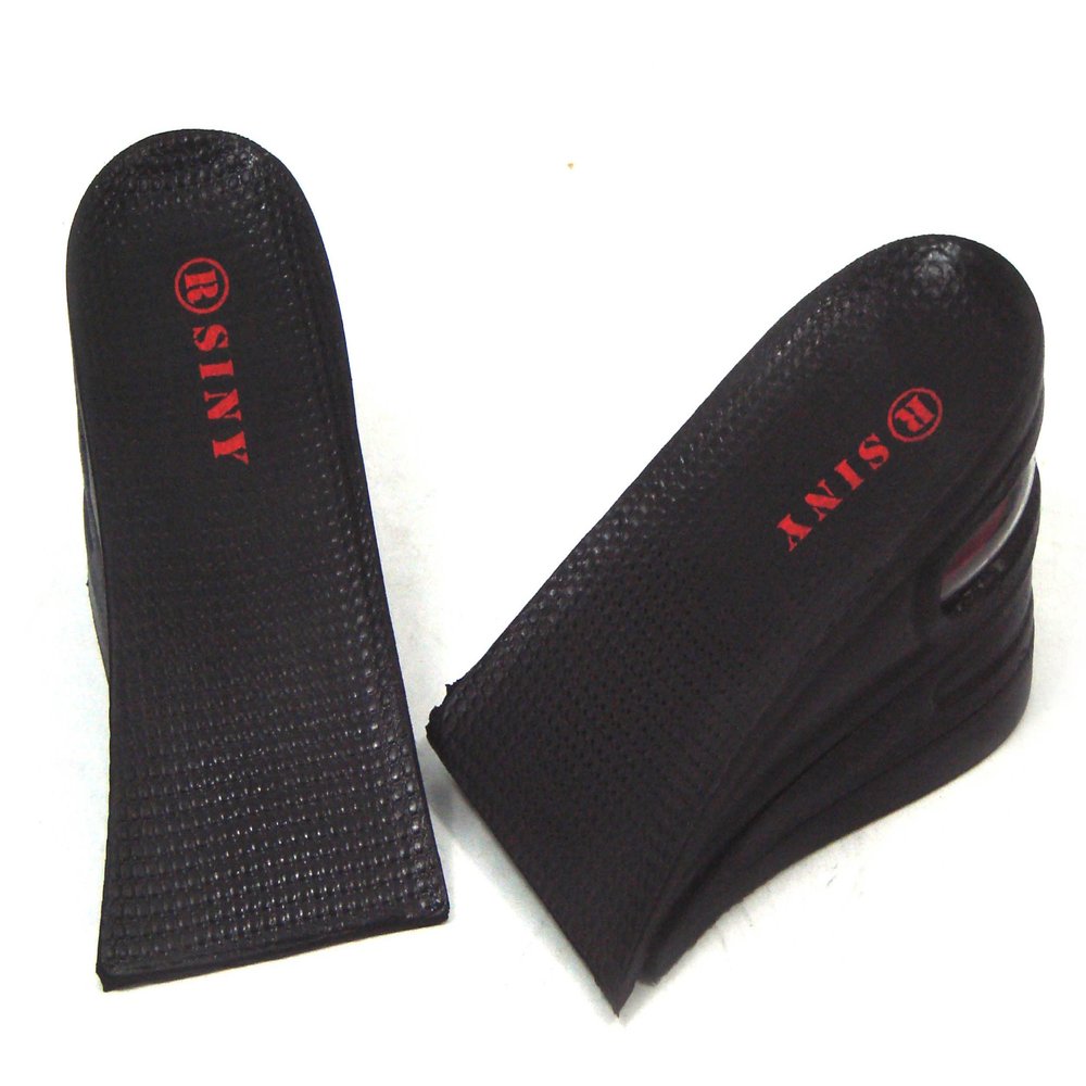 SINY 3-Layer (6cm) Height Increase Taller Insole Shoe Pad Air Cushion for Men Women Black