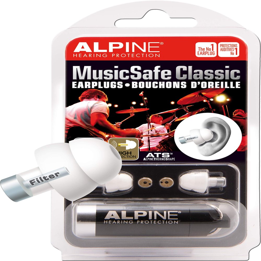 Alpine Hearing Protection MusicSafe Classic Earplugs for Musicians