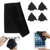 6PC Microfiber Cleaning Cloths Eyeglass Lens Sunglasses Camera LCD Screen Black view 3