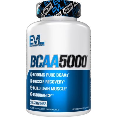 BCAAs Amino Acids Supplement for Men - EVL 2:1:1 5g BCAA Capsules for Post Workout Recovery and Lean Muscle Builder for Men - BCAA5000 Branched Chain Amino Acids Nutritional Supplement - 30 Servings
