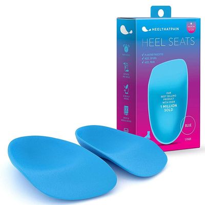 Heel That Pain Heel Seats Insoles for Plantar Fasciitis, Heel Pain, and Heel Spurs - Patented Fascia-Bar Orthotic Heel Cups - Firm Rubber, Medium (Women's 6.5-10, Men's 5-8)
