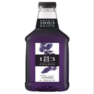 1883 Lavender Syrup for Drinks, Made in France, 1 Liter Plastic Bottle