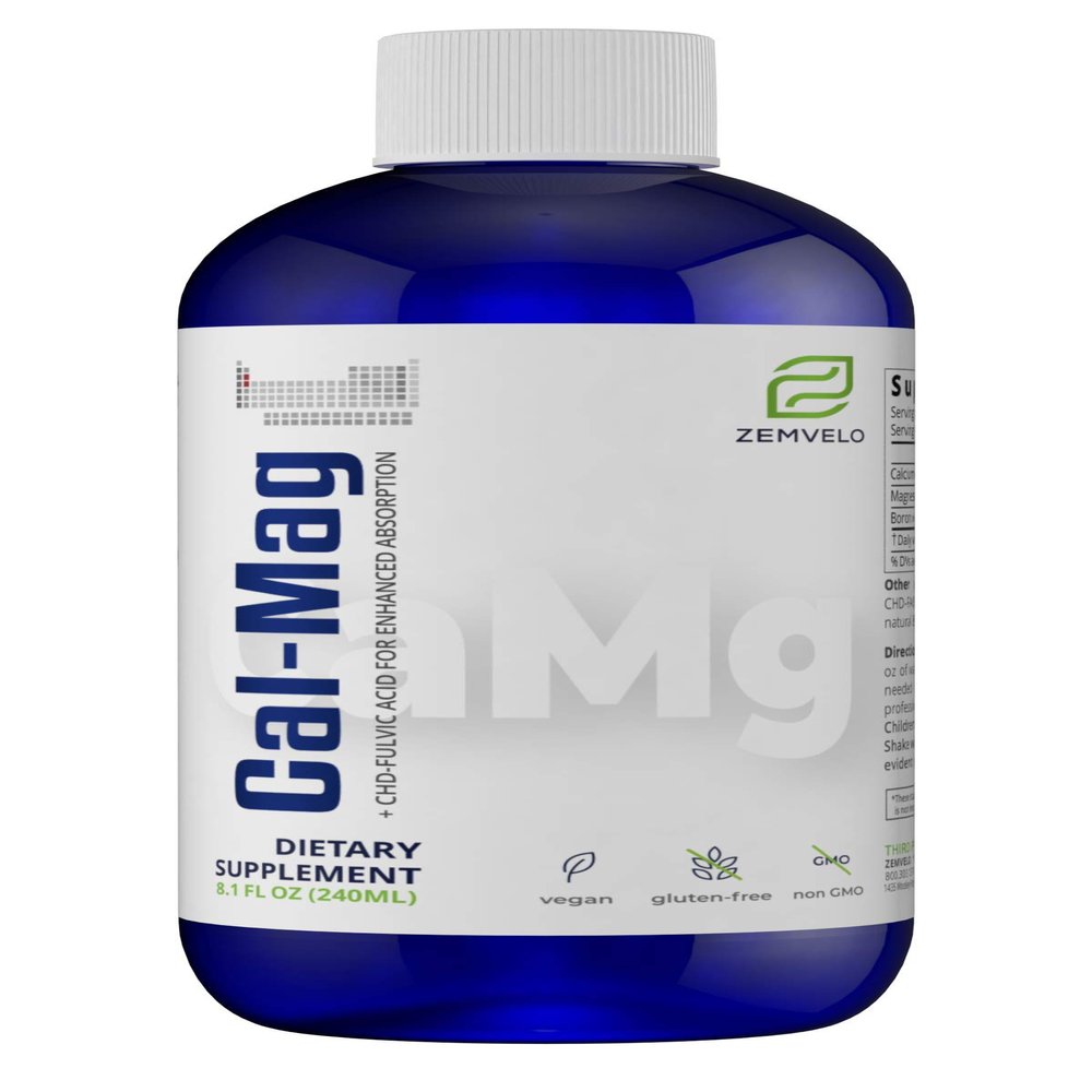 ZEMVELO Liquid Ionic Calcium and Magnesium Supplement with Boron  Bone & Muscle Support  Restful Sleep & Mood Support  48 Day Supply